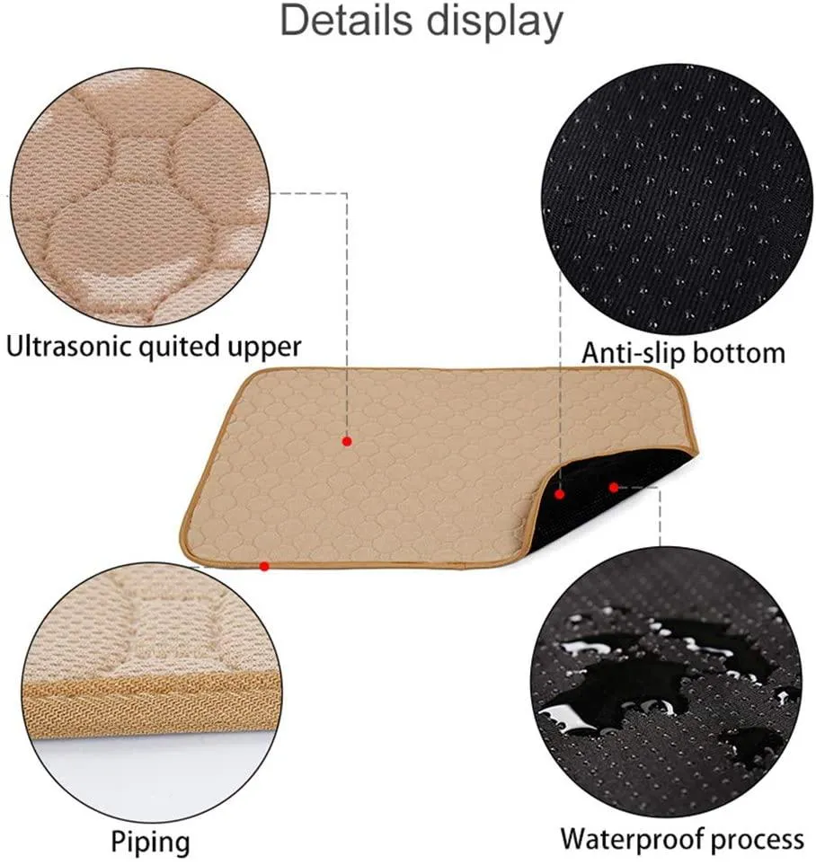 2 Pack Pee Pads for Mat,Bed/Dog Car Mat 4 Layers Design