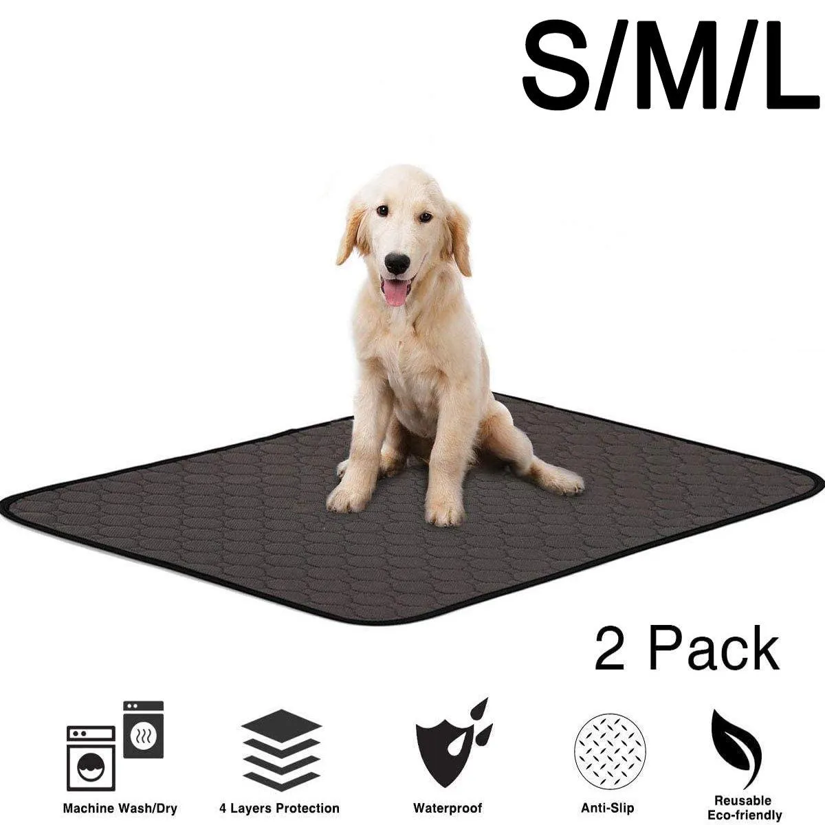 2 Pack Pee Pads for Mat,Bed/Dog Car Mat 4 Layers Design