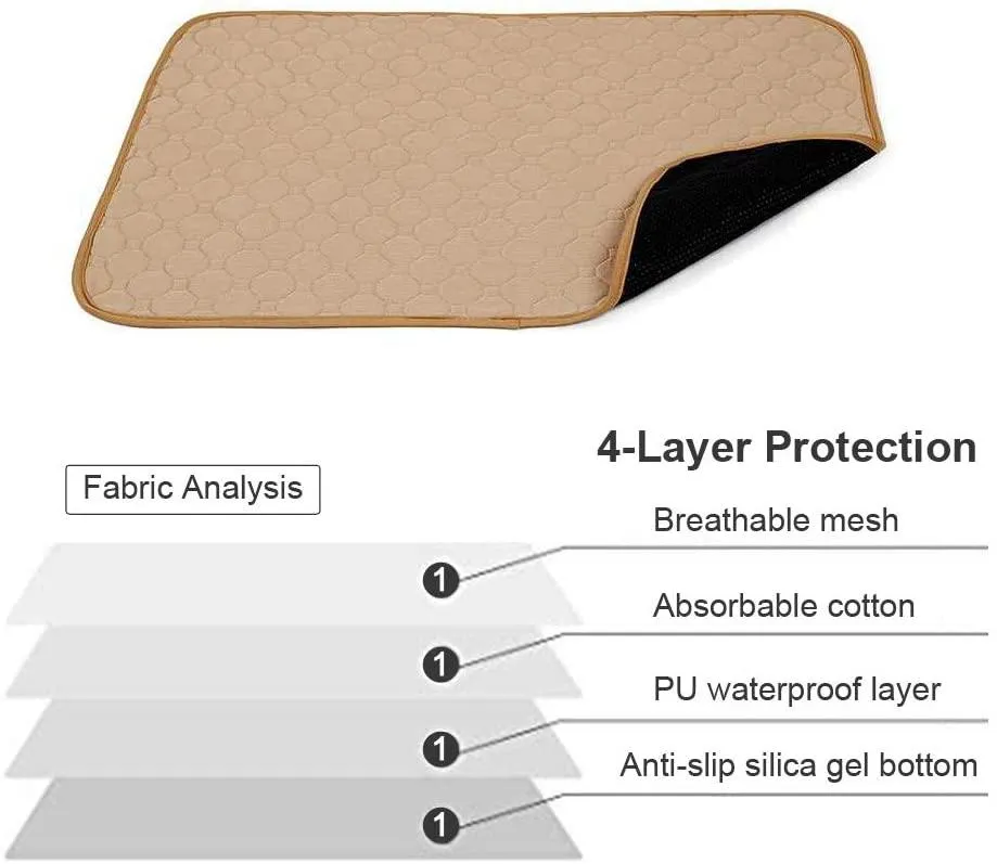2 Pack Pee Pads for Mat,Bed/Dog Car Mat 4 Layers Design