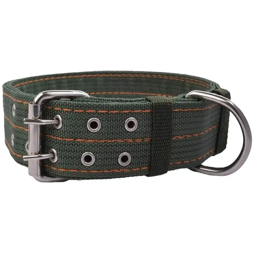 2-row Durable Adjustable Comfortable Metal Buckle Pet Collar for Medium, Big Dogs