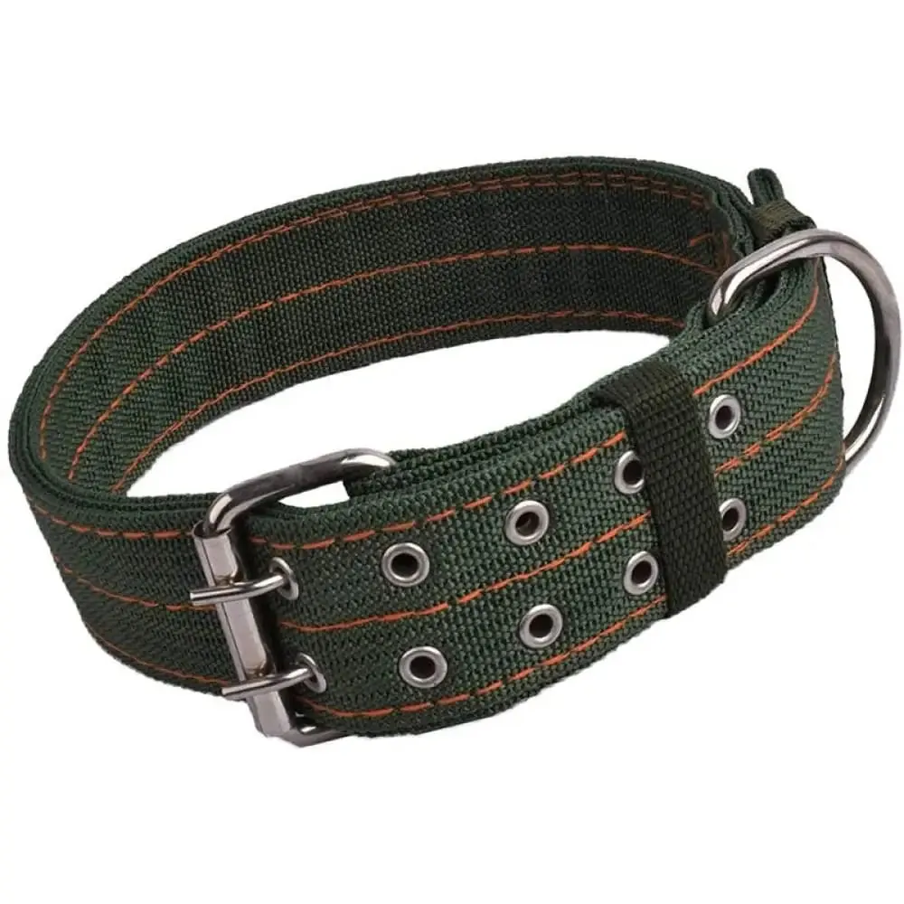 2-row Durable Adjustable Comfortable Metal Buckle Pet Collar for Medium, Big Dogs