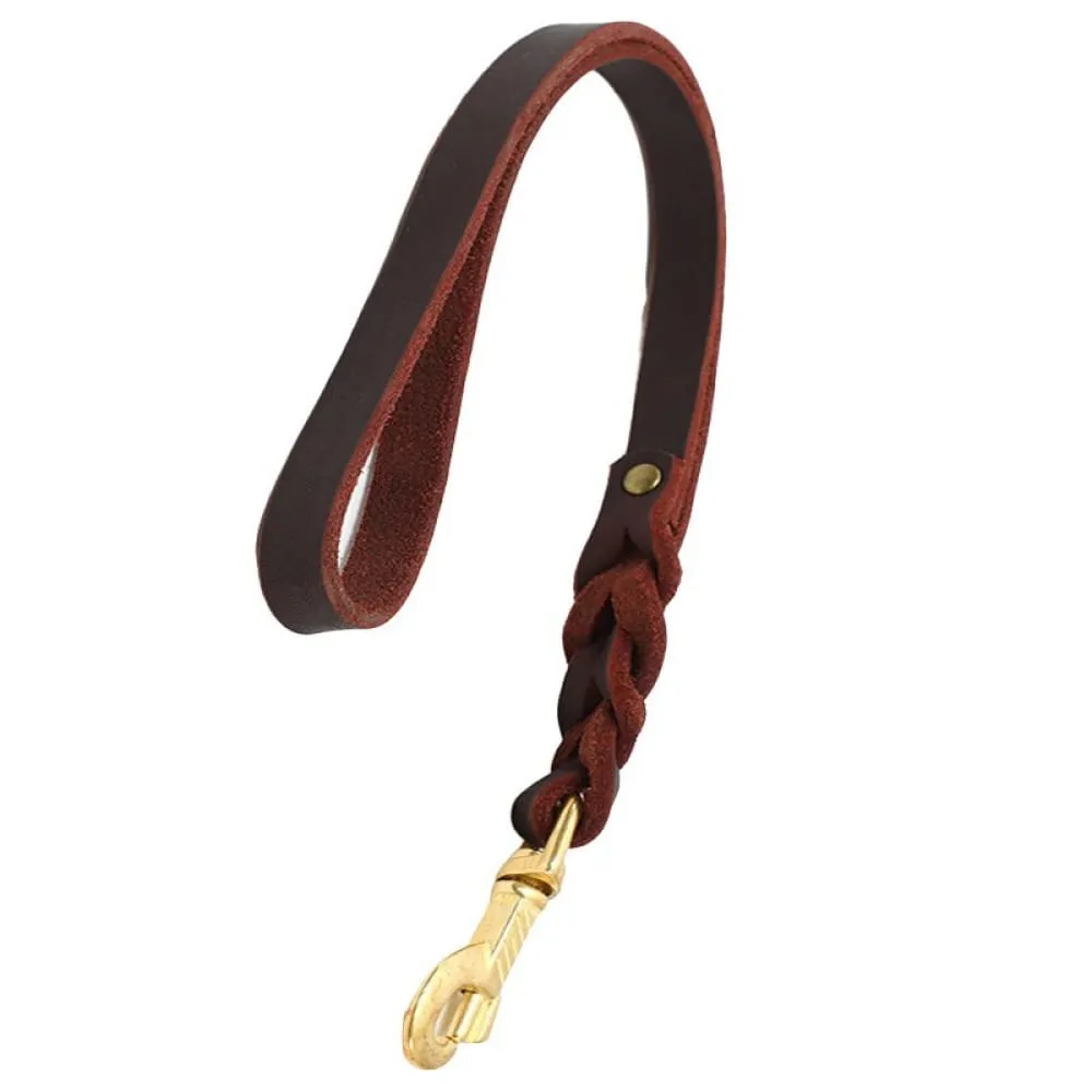 50cm Genuine Leather Short Leash for Dog