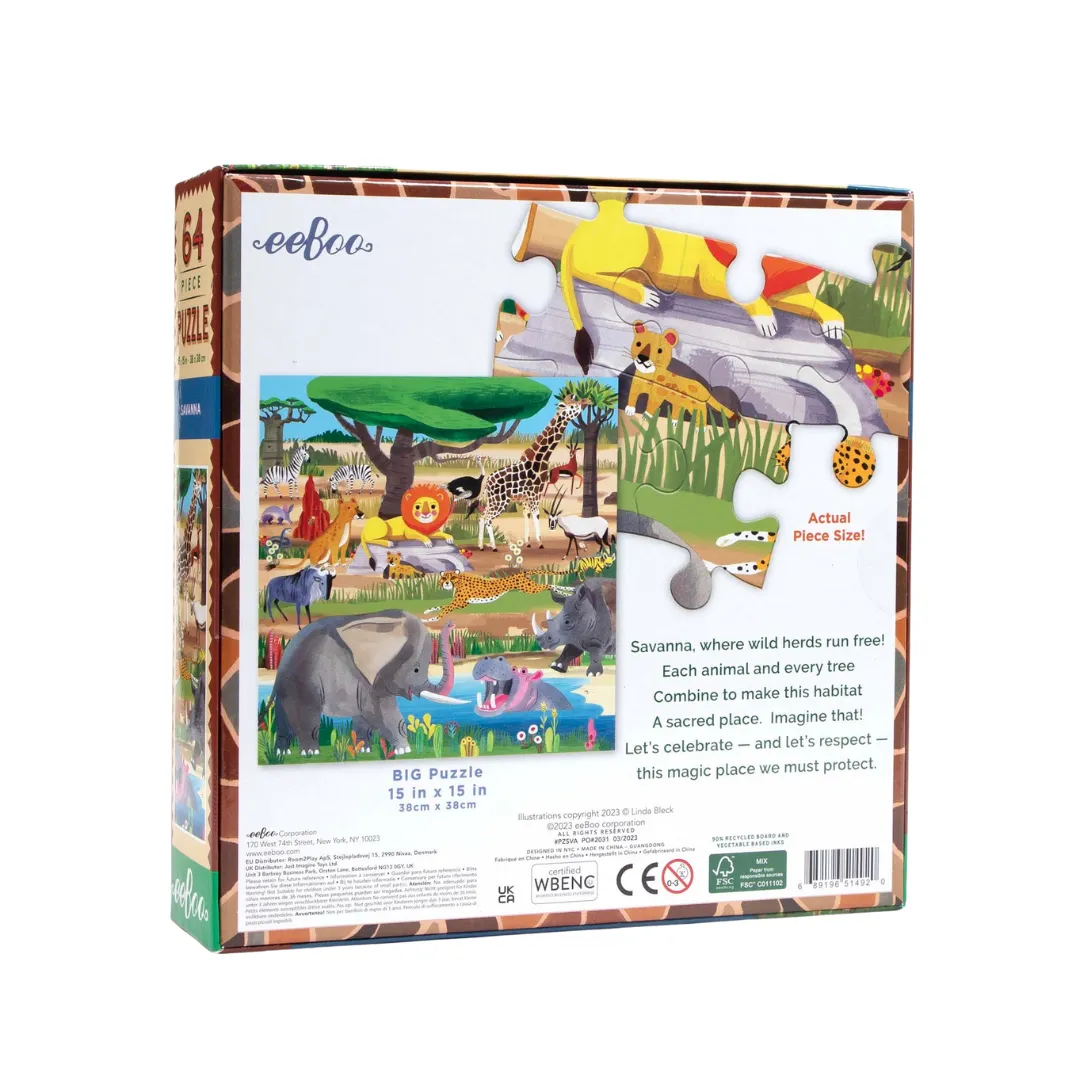 64 Piece Puzzle - Savanna by Eeboo