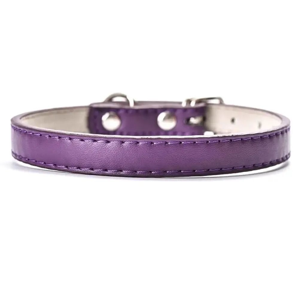 Adjustable Leather Pet Collar for Small, Medium, and Large Dogs Available in 6 Colors