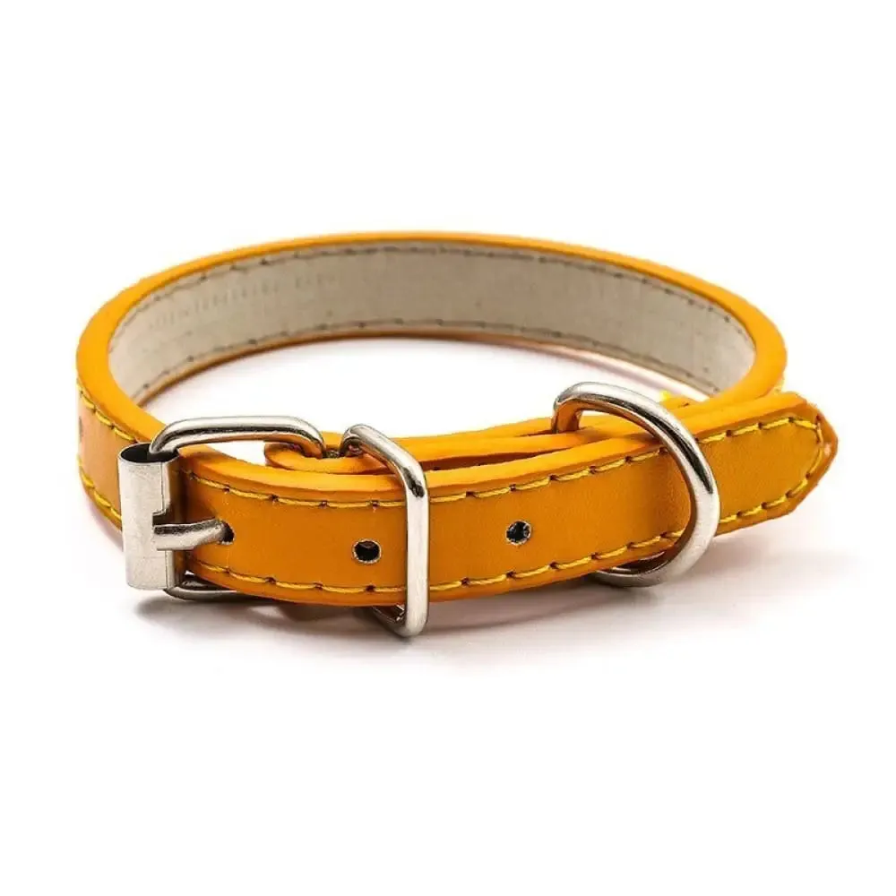 Adjustable Leather Pet Collar for Small, Medium, and Large Dogs Available in 6 Colors