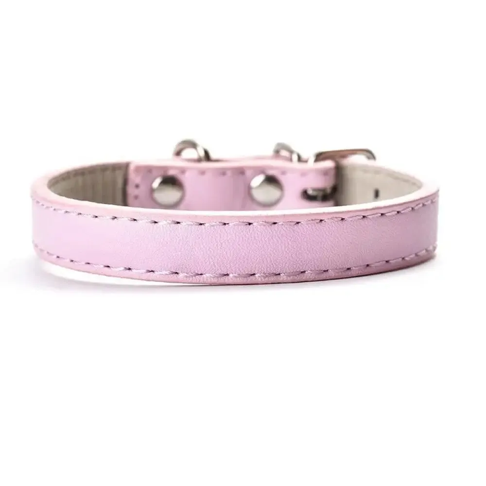 Adjustable Leather Pet Collar for Small, Medium, and Large Dogs Available in 6 Colors