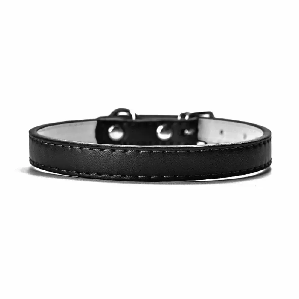 Adjustable Leather Pet Collar for Small, Medium, and Large Dogs Available in 6 Colors