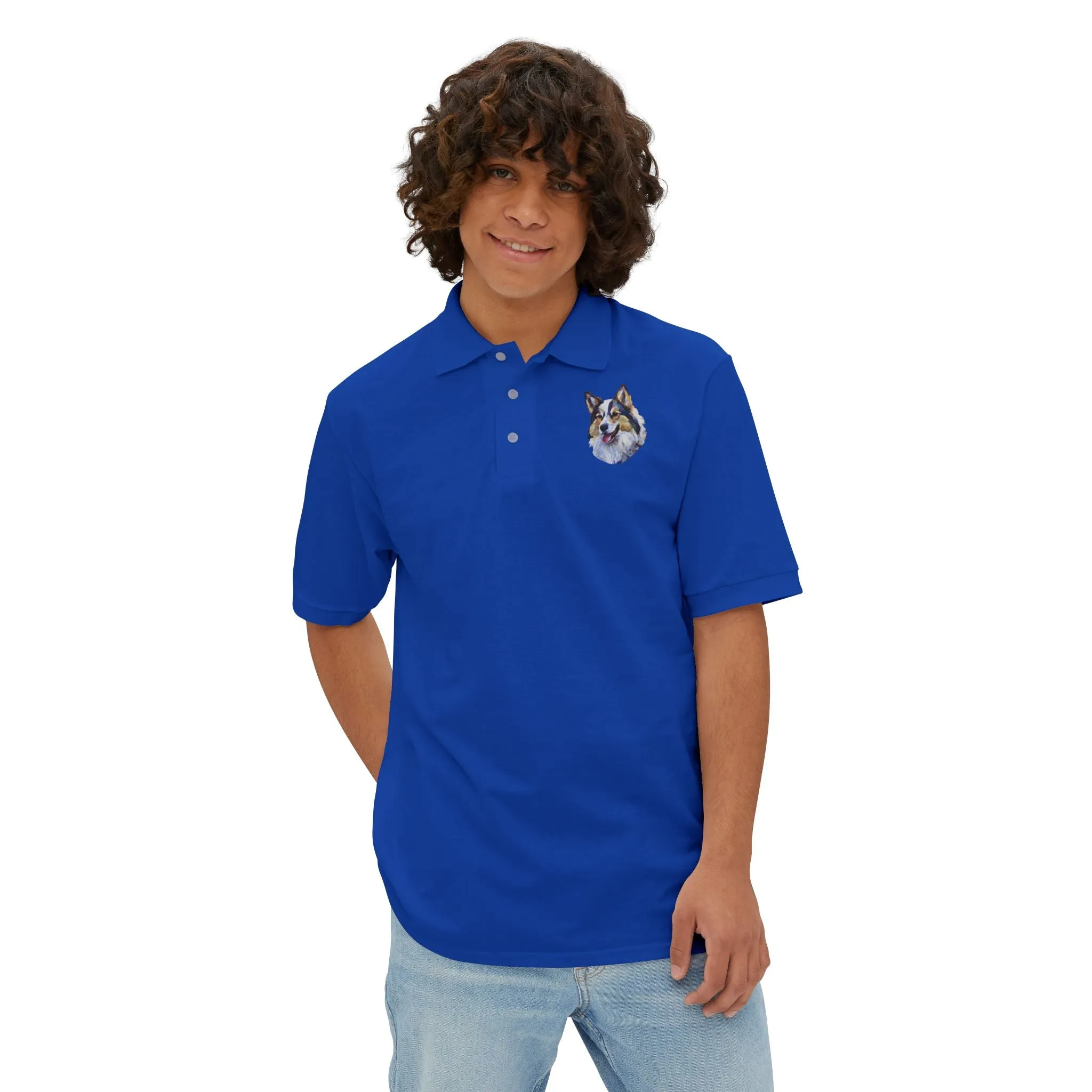 Alaskan Klee Kai Men's Piqu Polo Shirt - Elegance in Comfort
