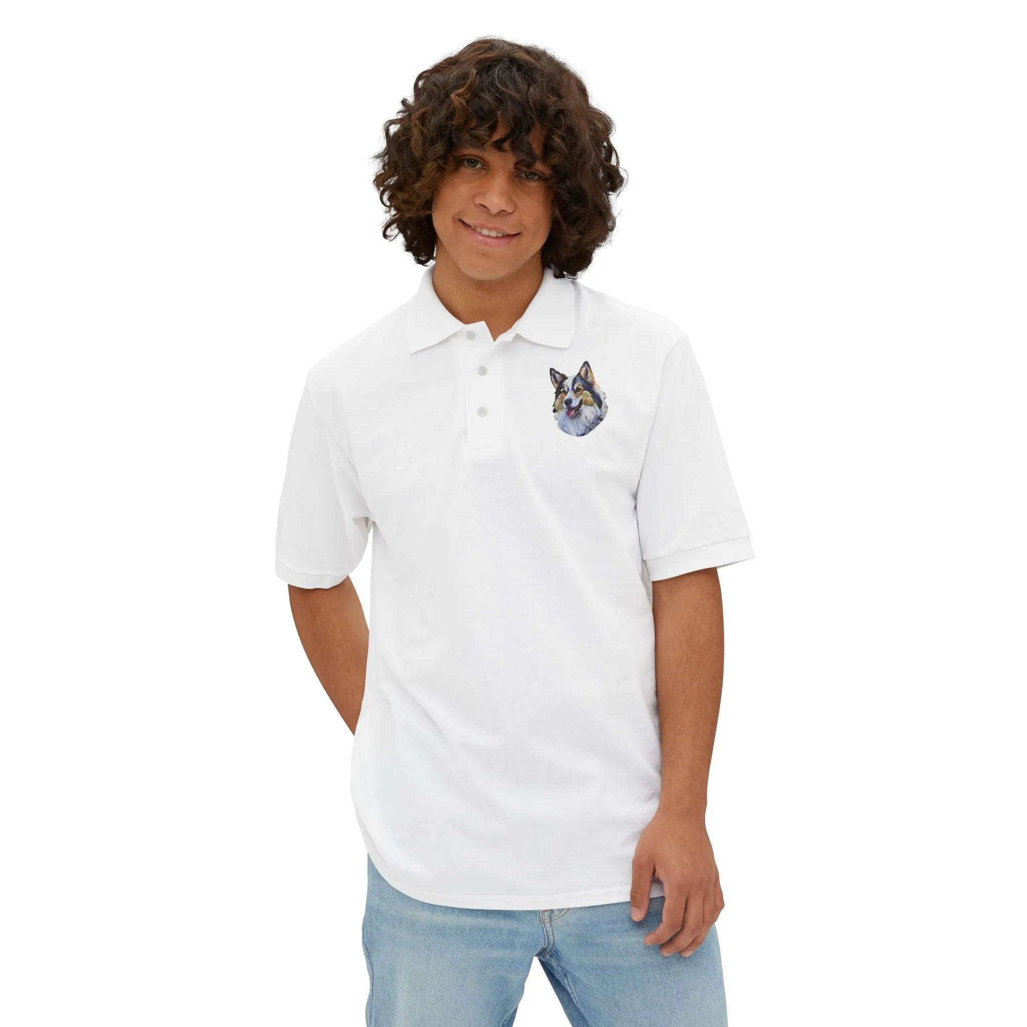Alaskan Klee Kai Men's Piqu Polo Shirt - Elegance in Comfort