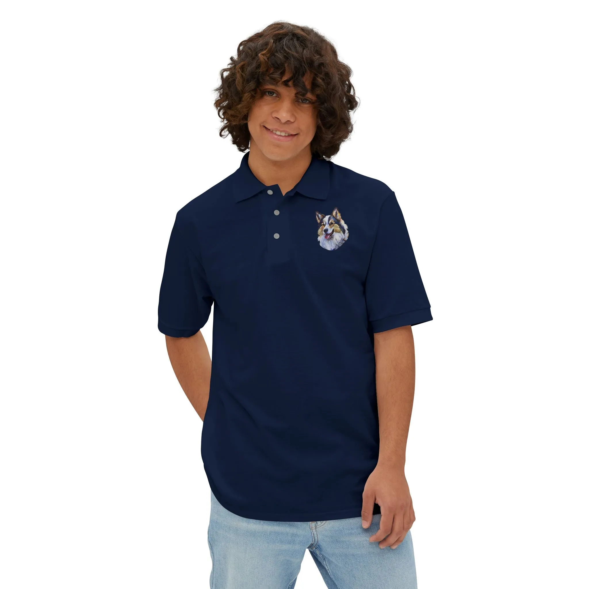 Alaskan Klee Kai Men's Piqu Polo Shirt - Elegance in Comfort