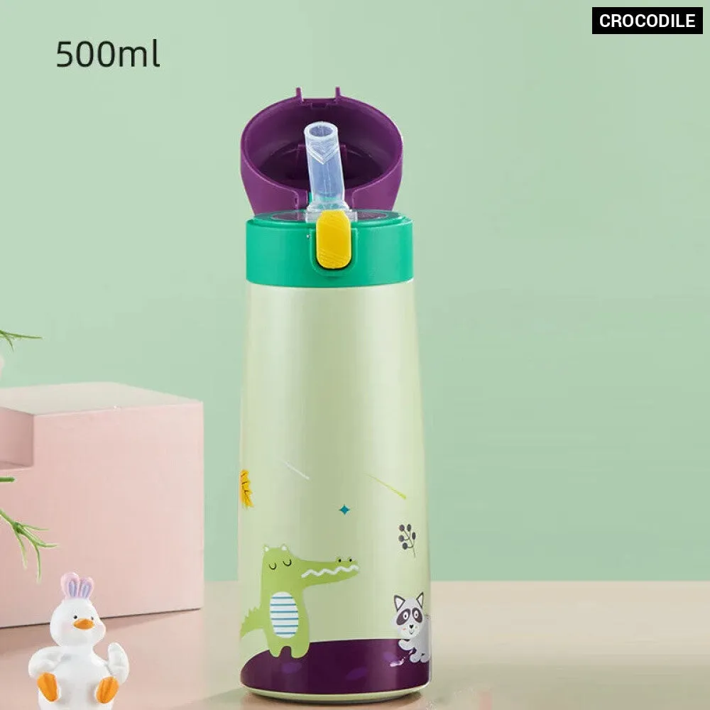 Cartoon Kids Thermos Mug with Leak Proof Case