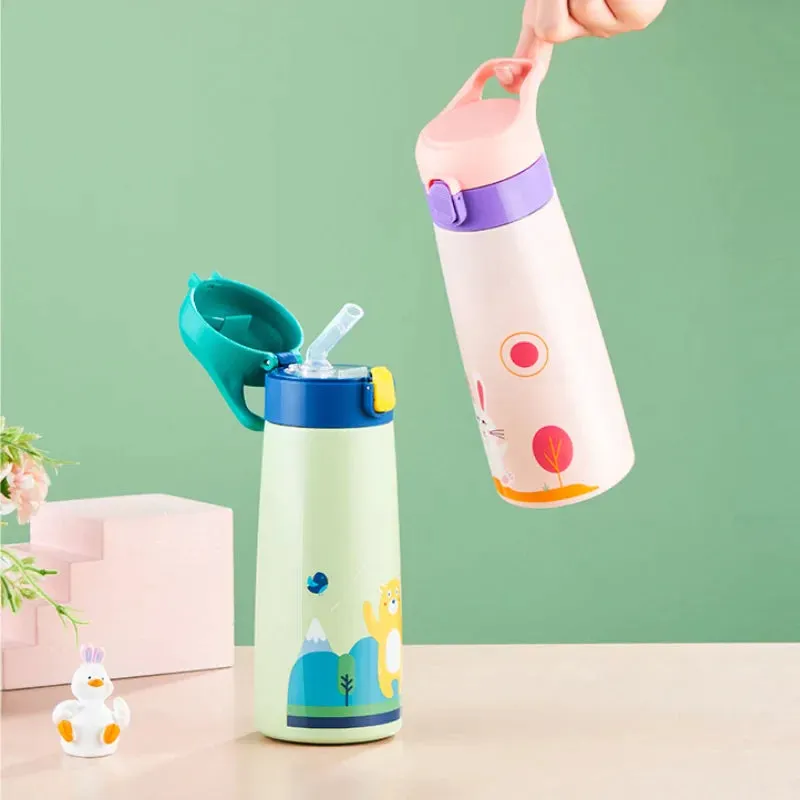 Cartoon Kids Thermos Mug with Leak Proof Case