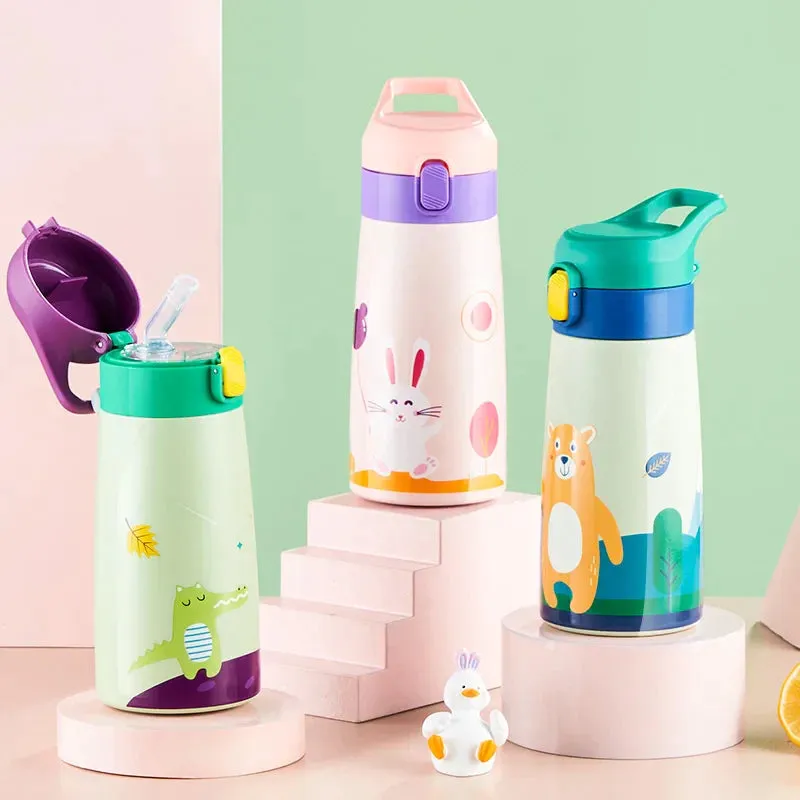 Cartoon Kids Thermos Mug with Leak Proof Case
