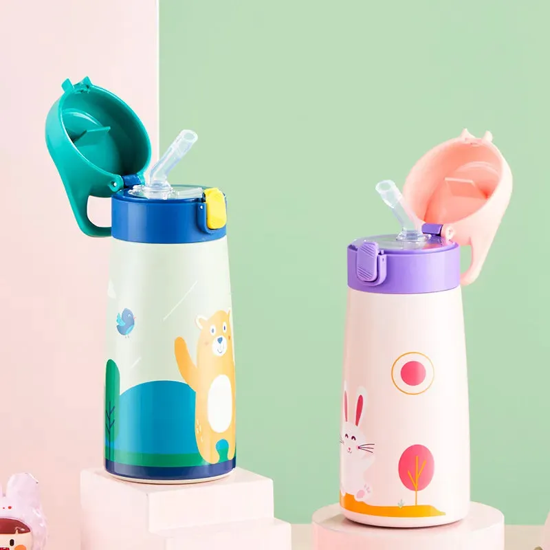 Cartoon Kids Thermos Mug with Leak Proof Case