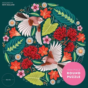 Catherine Marion - Chirpy Fantails 1000 Pce - Round Puzzle