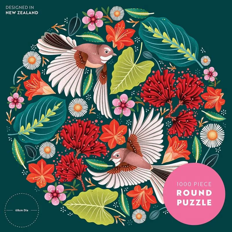 Catherine Marion - Chirpy Fantails 1000 Pce - Round Puzzle