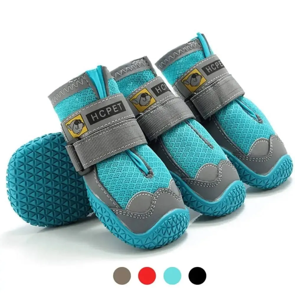 Comfortable Breathable Reflective Adjustable Strap Anti-slip Pet Boots for Medium, Large Dogs