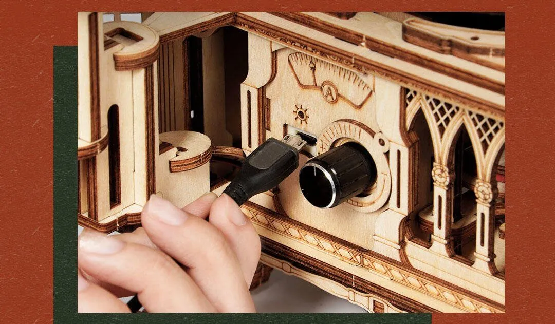 Crank Classic Gramophone Kit | Kidstoylover - DIY Wooden Assembly Toy