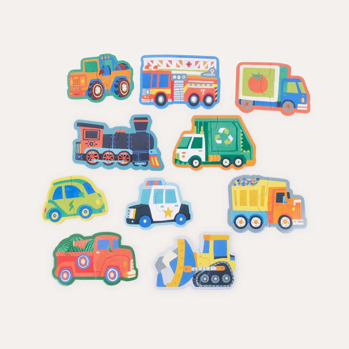 Crocodile Creek Let's Begin 2 Piece Puzzle Vehicles