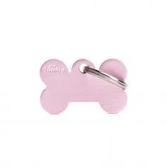 My Family Small  Aluminium Pink Bone Pet ID