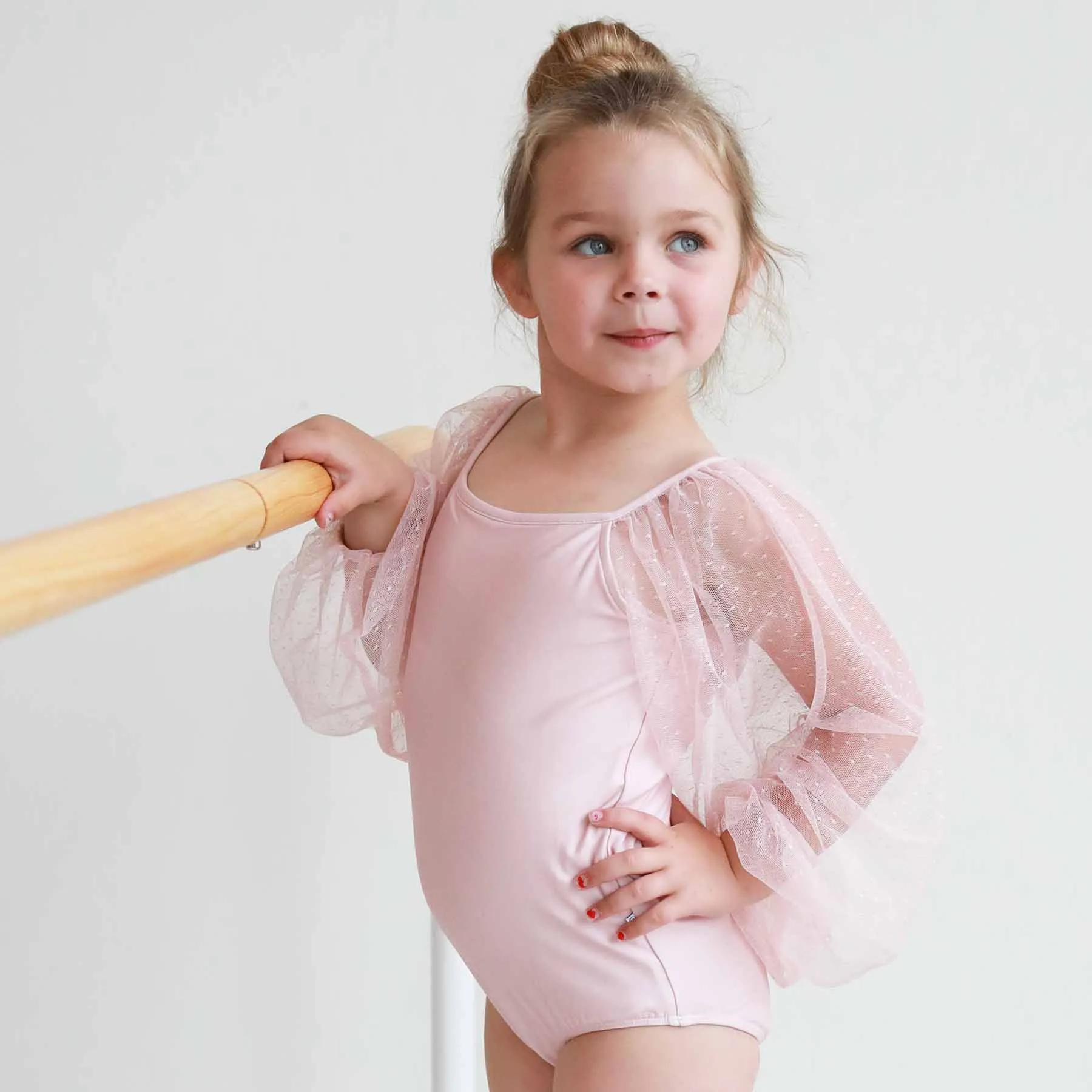 Sheer Long Sleeve Leotard | Mauve