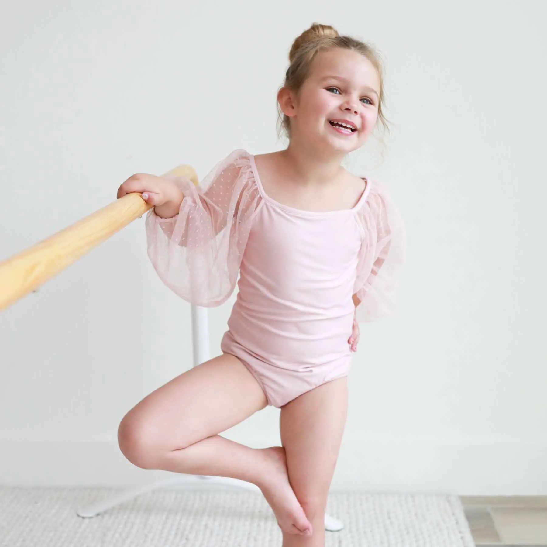 Sheer Long Sleeve Leotard | Mauve
