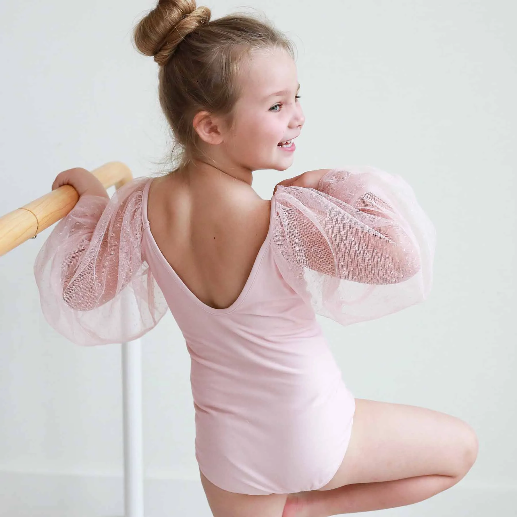 Sheer Long Sleeve Leotard | Mauve