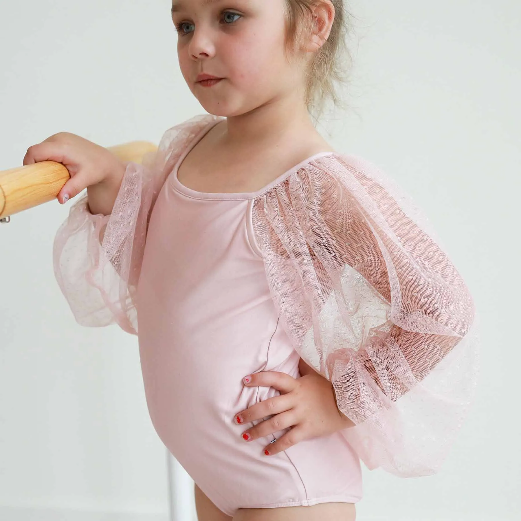 Sheer Long Sleeve Leotard | Mauve